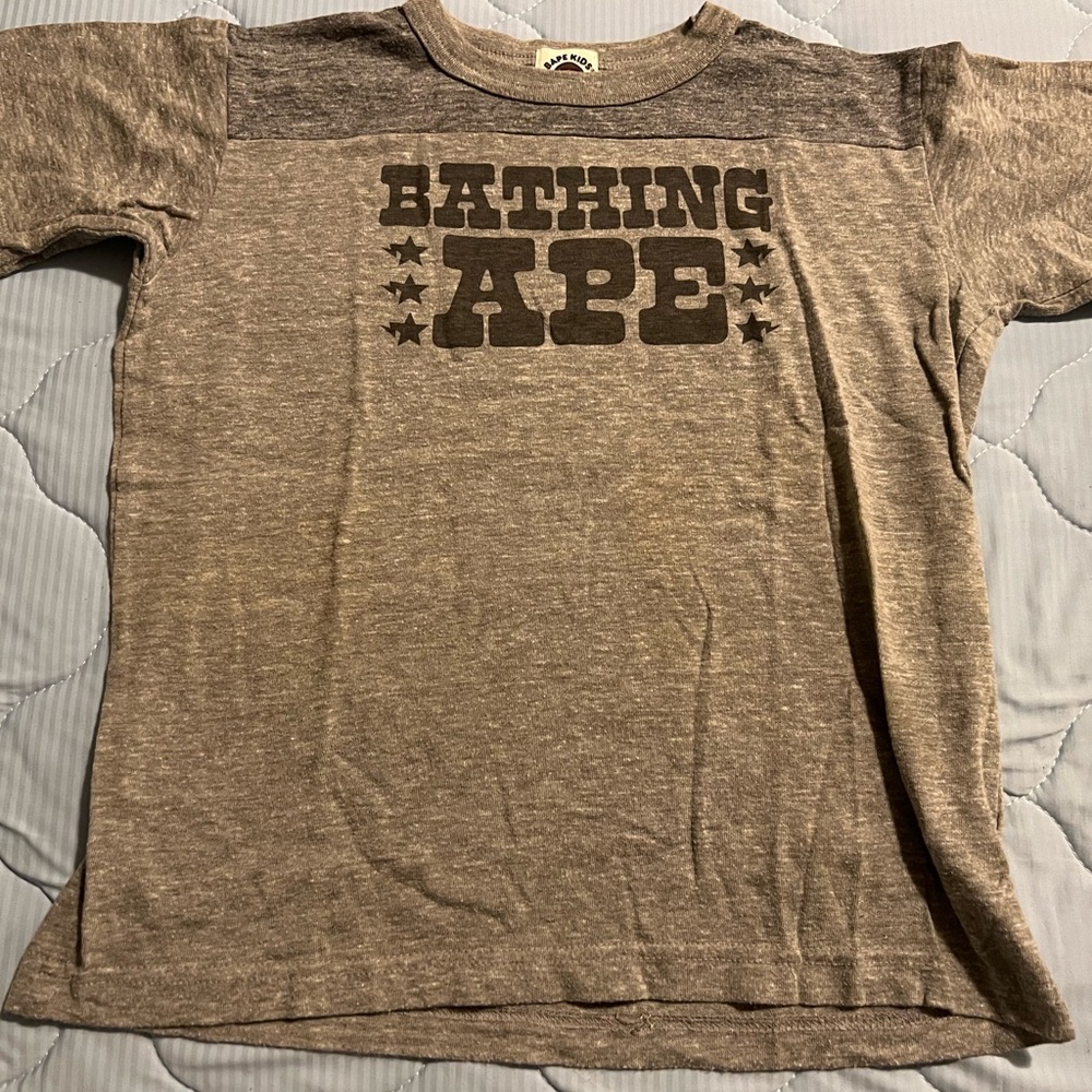 Gray Bape Kids “Bathing Ape” logo t-shirt